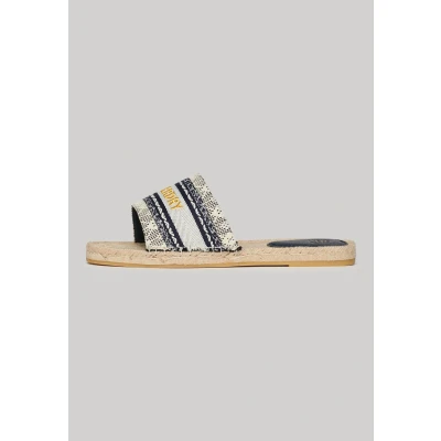 Afbeelding van Superdry Vrouwen Canvas Espadrille Overlay Slippers Blauw Grootte: 39