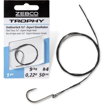 Afbeelding van Zebco Trophy Steel Trace 7x7 Expert Single Hook (1pc) Maat : 60cm 15 kilo