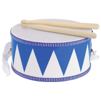 Afbeelding van Goki trommel met draagriem blauw wit