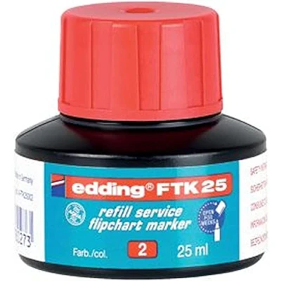 Afbeelding van edding FTK 25 navulinkt rood ml met capillairsysteem ideaal voor het schoon en ongecompliceerd bijvullen van bijna alle flipchart markers
