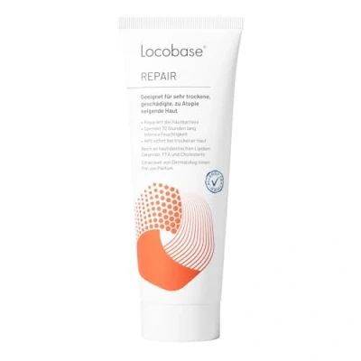 Afbeelding van Locobase Repair Crème, 72 uur hydraterende crème voor zeer droge en gebarsten huid, lichaam gezichtsverzorging, regenereert de huidbarrière, parfumvrij, dermatologisch getest, 100 g