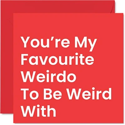 Afbeelding van Grappige verjaardagskaart voor hem haar mijn favoriete weirdo grap vriend vriendin man vrouw partner, 145mm x humor verjaardag wenskaarten bestie beste