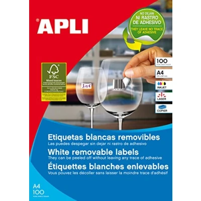 Afbeelding van Apli afneembare witte etiketten ft 38 x 21,2 mm (b h), 6.500 stuks,