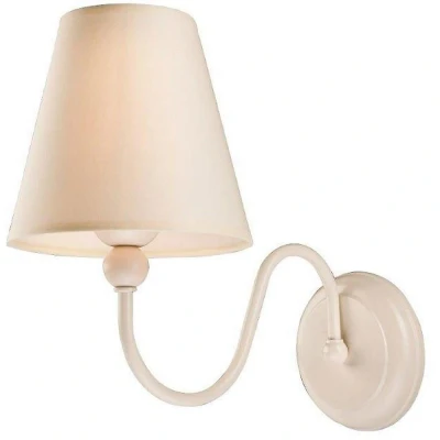Afbeelding van Lamkur Wandlamp Mary met stoffen kap, wit