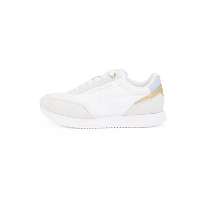 Afbeelding van Tommy Hilfiger Essential Runner Sneakers laag, Dames, Maat: 41, White/breezy blue Leer en textiel