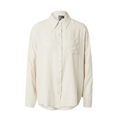 Afbeelding van Pieces Blouse Pcpia Ls Loose Shirt Wvn Noos 17149315 Birch Melange Dames Maat XS