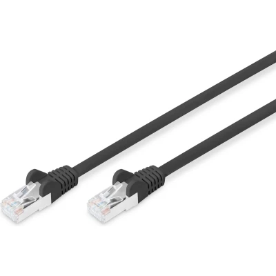 Afbeelding van Digitus DB 160144 010 S RJ45 Netwerkkabel, patchkabel CAT 6 S/FTP 1.00 m Zwart Halogeenvrij, Verdraaide paren 1 stuk(s)