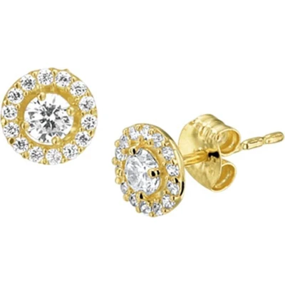 Afbeelding van Trendjuwelier huiscollectie Oorknoppen Zirkonia Geelgoud Glanzend