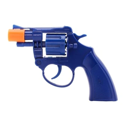 Afbeelding van Toyland® 14 cm (5,5&quot;) blauw pistool met 8 schoten Rollenspel en verkleedspeelgoed Accessoires voor Halloween kostuums Vanaf 3 jaar
