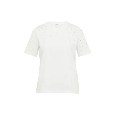 Afbeelding van s.Oliver MIT Schmuckperlen IM Tshirt print, Dames, Maat: 38, Weiß