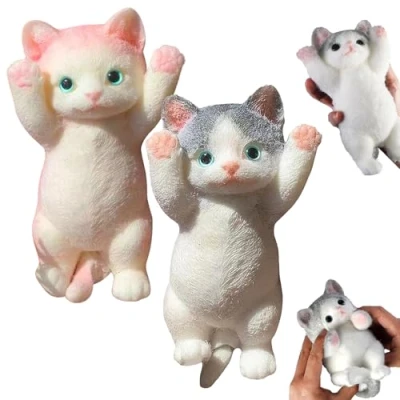 Afbeelding van Katten Squishy Toys 2 Stuks Kat Realistische Squeeze Taba Speelgoed Voor Sticky Anti stress