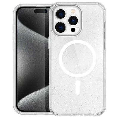 Afbeelding van Apple iPhone 15 Pro Glitter Hoesje Kunststof imoshion Hardcase/Backcover Transparant Telefoonhoesje