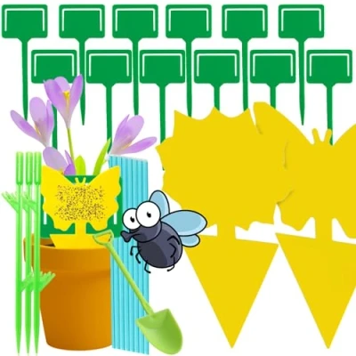 Afbeelding van Fruitvliegjesval Vliegenvanger Sticker Katchy x12 Pcs Kleine Vliegen Gnat Mosquito Killer Muggenvanger Insectenvanger Vliegenval Indoor/Outdoor Catcher Sticky Bug Fruit Fly Traps Rouwmuggen