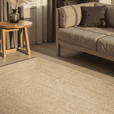 Afbeelding van Hanse Home Sharmila Jutetetapijt, natuurlijk woonkamertapijt van 100% jute, handgeweven, robuust en onderhoudsvriendelijk, modern, boho natuurlijke vezels, wit, 80 x 200 cm