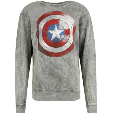 Afbeelding van Captain America Vintage Shield Dames Sweatshirts grijs M