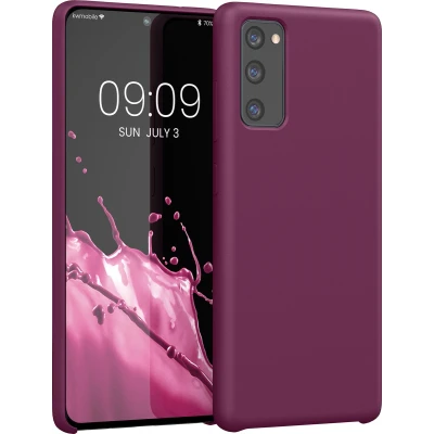 Afbeelding van kwmobile telefoonhoesje geschikt voor Samsung Galaxy S20 FE Hoesje met siliconen coating Smartphone case in bordeaux violet