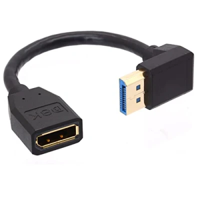 Afbeelding van 8K 90 graden hoek displayport 1.4 verlengkabel mannelijk naar vrouwelijk kabel voor HP Dell Asus 8K@60Hz 4K@144Hz 1080p@240HZ 15cm (omlaag)