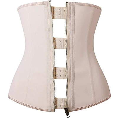 Afbeelding van YIANNA Slankheidsgordel voor dames, ritssluiting, korset, afslankriem, zweet, Beige, XL