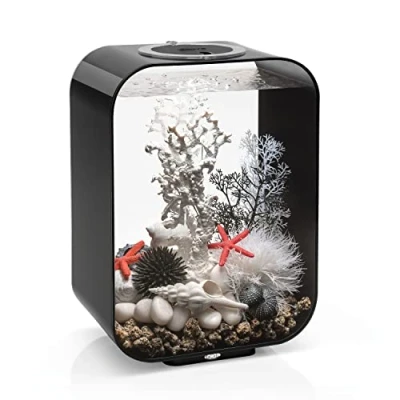 Afbeelding van biOrb 72048 LIFE 15 led zwart decoratief aquarium liter complete set met filtersysteem, verlichting en keramische bodem van robuust acrylglas