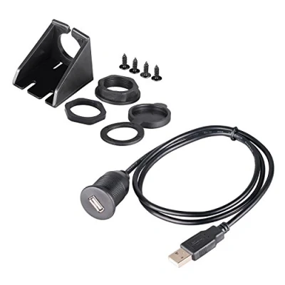 Afbeelding van USB Panel Flush Mount Cable Bolongking 2 meter lengte naar vrouwelijke Extension Socket for Car, Boat and Motorcycle