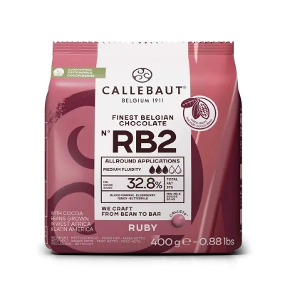 Afbeelding van Callebaut Chocolade Callets Ruby (RB2) 400g