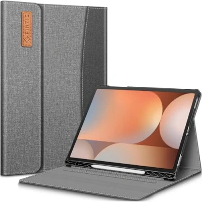 Afbeelding van Fintie Hoes voor Samsung Galaxy Tab S9 FE Plus/Tab Plus 12,4 inch 2023 tablet, folio beschermhoes met multi hoekweergave, S Pen houder en documentenvak, donkergrijs