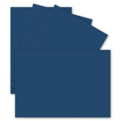 Afbeelding van 25 enkele kaarten, DIN A6, 10,5 x 14,8 cm, 240 g/m², nachtblauw, gekleurd karton, knutselkarton, knutselkaarten, blanco ansichtkaarten
