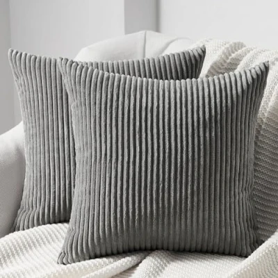 Afbeelding van Topfinel Houtskool kussenhoezen 40 cm x slaapbank kleurrijke kussens, zachte corduroy kussensloop voor woonkamer, slaapkamer, onzichtbare rits, set van 2 stuks, 16