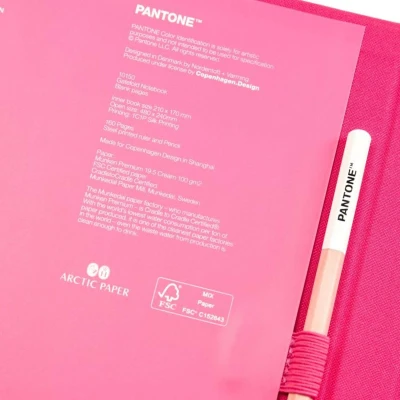 Afbeelding van Copenhagen Design Notitieboek Gelinieerd met Potlood Dark Pink 213 C Papier Roze