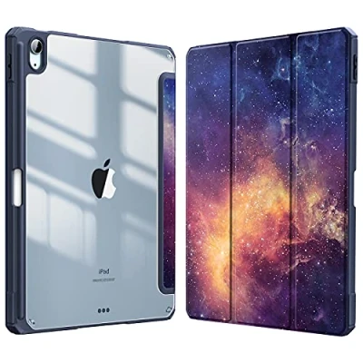 Afbeelding van Fintie Hoes iPad Air 11 inch 2024 M2 / 6e 2024, 5e/4e 10.9&quot; met Pen houder, draadloze oplaadfunctie Transparant Harde Beschermhoes Zachte TPU Rand Bumper Galaxy