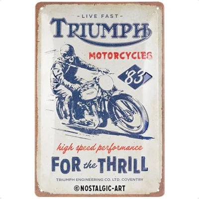 Afbeelding van Metalen Bord 20x30 cm Triumph For The Thrill