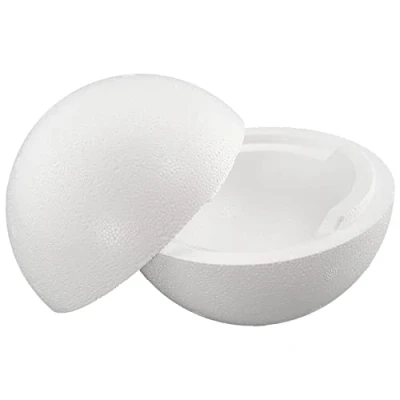 Afbeelding van MCE Commerce A315001 2 delig, diameter, piepschuim bal deelbaar, halve schaal, 1 stuk, piepschuim, wit, bol 15 cm