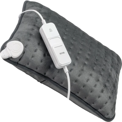 Afbeelding van DistinQ Warmtekussen Elektrische Kussen Ultra Fleece 30x40 cm Grijs 3 Warmtestanden met Timer Heating Pillow Energiezuinig