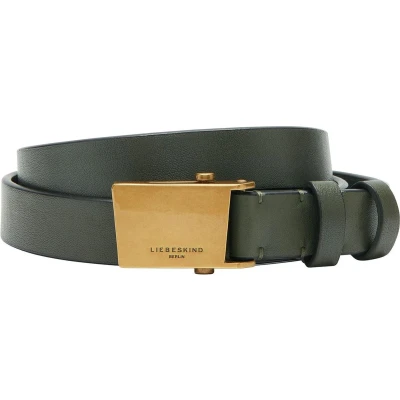 Afbeelding van LIEBESKIND BERLIN Leren Riem Chudy Sheep Natural Belt 2.5 CM W105 Cypress Green Donkergroen