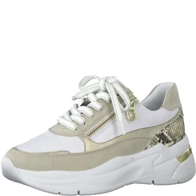 Afbeelding van MARCO TOZZI Platte hak voor dames, uitneembaar voetbed, zacht Feel Me ideaal business en vrije tijd 2 23726 20 sneakers, wit, 38 EU