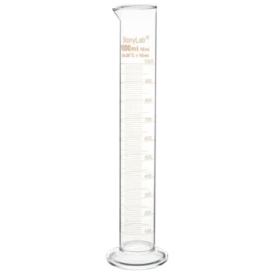 Afbeelding van stonylab 1 stuks meetcilinder, borosilicaatglas 1000 ml glas cilinder zware muur gegradueerd meetcilinder