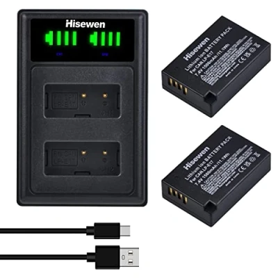 Afbeelding van Hisewen LP E17 batterij (2 Pack) en lader voor Canon EOS R8, R10, R50, RP, Rebel T8i, T7i, T6i, T6s, SL2, SL3, M3, M5, M6, 200D, 77D, 750D, 760D, 800D camera