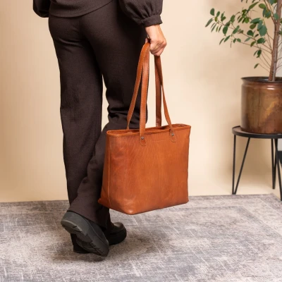 Afbeelding van The Chesterfield Astano Dames werktas 14 Cognac