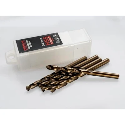 Afbeelding van Ferrcan Metaalboor HSS DIN338 M35 5% kobalt turbomax voor boren in roestvrij staal, ijzer en andere metalen, verpakking van 5 stuks per maat (8 mm)