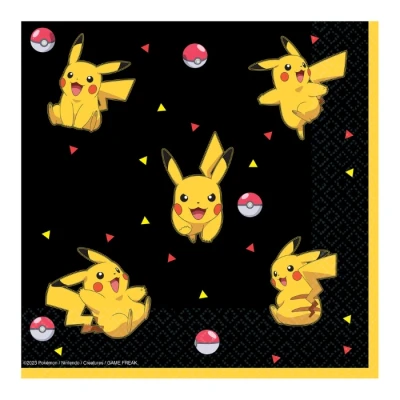Afbeelding van Pokemon Pikachu Servetten 33x33cm 16 stuks