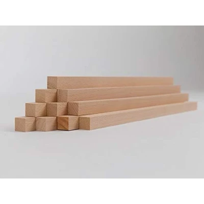 Afbeelding van Set van 10 houten lijst geschaafd beukenhout 15/15/500 mm