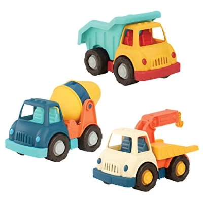 Afbeelding van Wonder Wheels by Battat VE1039C1Z Dump, Tow, Cement Toy Truck Combo Set voor Peuters Leeftijd 1 en hoger (3 stuk). 100% recyclebaar