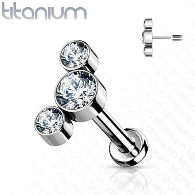 Afbeelding van Piercing push in CZ set wit 1.2x8