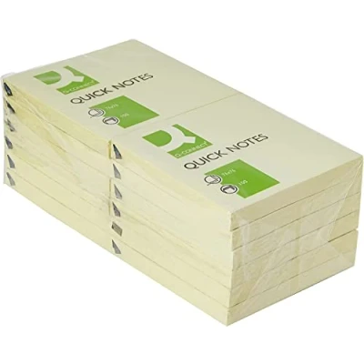 Afbeelding van Q Connect Quick Notes 76 x 76mm Geel (12 Pack) KF10502
