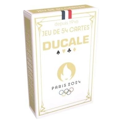 Afbeelding van La Ducale Set van 54 kaarten Olympische en Paralympische Spelen Parijs 2024 Pokerspel, President, Slag, Palmito, 8 Amerikaan Willekeurige kleurkeuze Gemaakt in Frankrijk