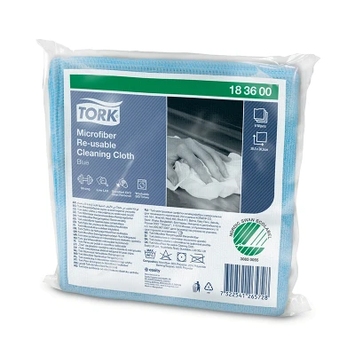 Afbeelding van Tork Microvezel Herbruikbare Reinigingsdoek Blauw 183600
