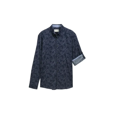 Afbeelding van TOM Tailor Regular FIT MIT Verstellbarer ÄRMELLÄNGE Overhemd, Heren, Maat: XS, Navy flower design