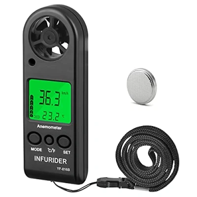 Afbeelding van INFURIDER Digitale Handheld Anemometer YF 816B Draagbare Wind Snelheidsmeter Gauge voor Snelheid 0,3 30 m/s Temp met Backlight Chill MAX AVG