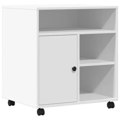 Afbeelding van Printerkastje met wielen 60x50x67 cm wit