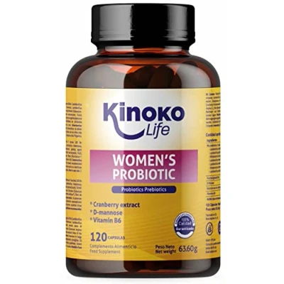 Afbeelding van PROBIOTICS FOR WOMEN (4 in 1) 100 Billion 120 capsules Immuunsysteem Darmflora Vrouwelijke Intieme en Urinewegen Gezondheid Met Prebiotica Vitamine B6 Geschikt voor Vegetariërs